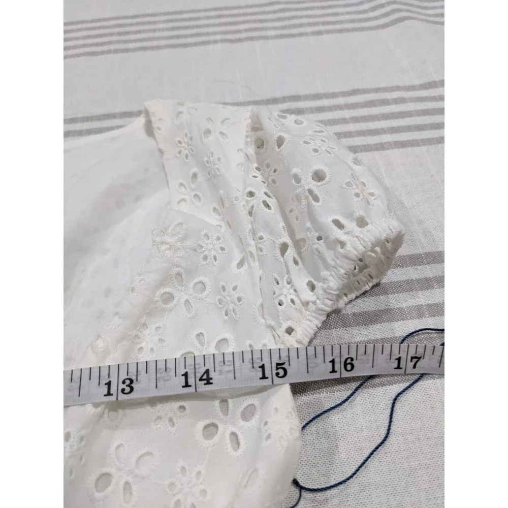 Majorelle White Eyelet Cottagecore Blouse Size XS - Picture 8 of 10